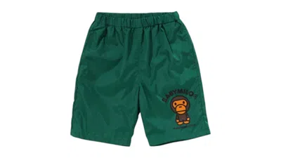 Pre-owned Bape Kids Baby Milo Beach Shorts In Green