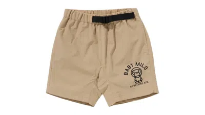 Pre-owned Bape Kids Baby Milo Climbing Shorts In Beige