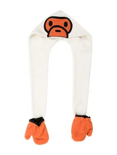 Pre-owned Bape Kids Baby Milo Head Scarf In White