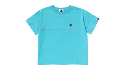Pre-owned Bape Kids Baby Milo Neon Print Relaxed Fit Tee Shirt In Sax