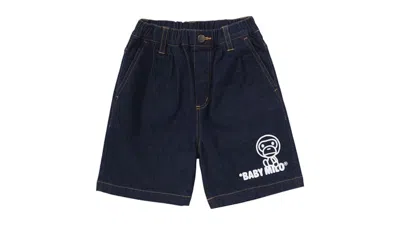 Pre-owned Bape Kids Baby Milo Track Shorts In Denim