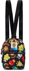 Bape Kids Black Milo 3d All Print Pattern Micro Backpack In Mlb
