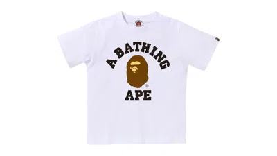 Pre-owned Bape Kids College Tee Shirt In White