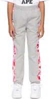 Bape Kids Gray Abc Camo One Point Sweatpants In Gra-gray