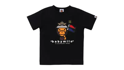 Pre-owned Bape Kids Kabuto Baby Milo Tee Shirt In Black