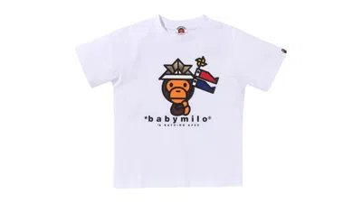 Pre-owned Bape Kids Kabuto Baby Milo Tee Shirt In White