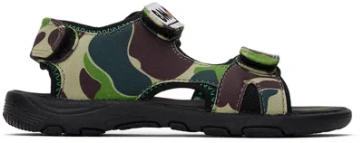 Bape Kids Khaki Abc Baby Milo Sandals In Green