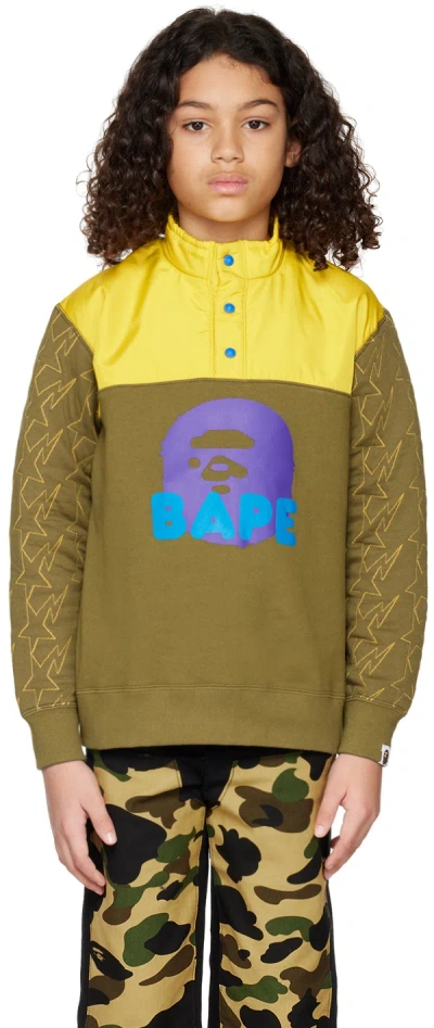 Bape Printed Cotton-blend Sweatshirt In Olive Drab
