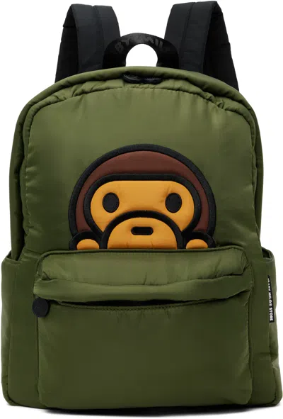 Bape Kids Khaki Baby Milo Medium Backpack In Grd