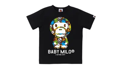 Pre-owned Bape Kids Milo All Friends Baby Milo Tee Shirt In Black