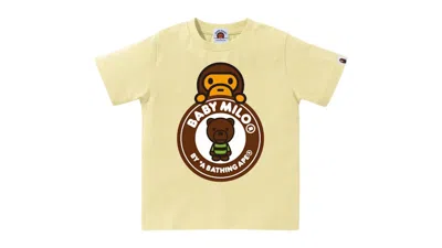 Pre-owned Bape Kids Milo & Bear Busy Works Tee Shirt In Yellow