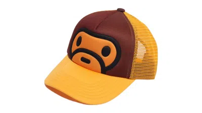 Pre-owned Bape Kids Milo Face Mesh Cap In Brown