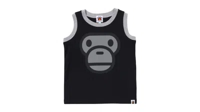 Pre-owned Bape Kids Milo Face Tank Top In Black