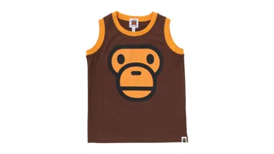 Pre-owned Bape Kids Milo Face Tank Top In Brown