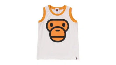 Pre-owned Bape Kids Milo Face Tank Top In White
