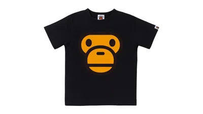 Pre-owned Bape Kids Milo Face Tee Shirt In Black