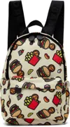 Bape Kids Off-white Fast Food All Print Pattern Mini Backpack In Ivp