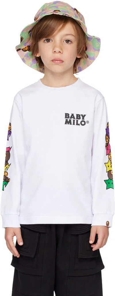 Bape Kids White Baby Milo Sta Long Sleeve T-shirt