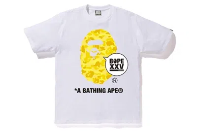 Pre-owned Bape Kids Xxv Ape Head Tee Shirt In White