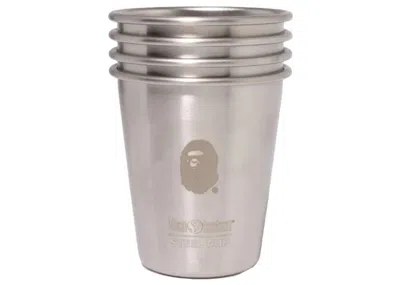 Pre-owned Bape Klean Kanteen Steel Cup Set In Silver