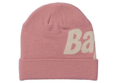 Pre-owned Bape Knit Spellout Cap (fw21) In Pink