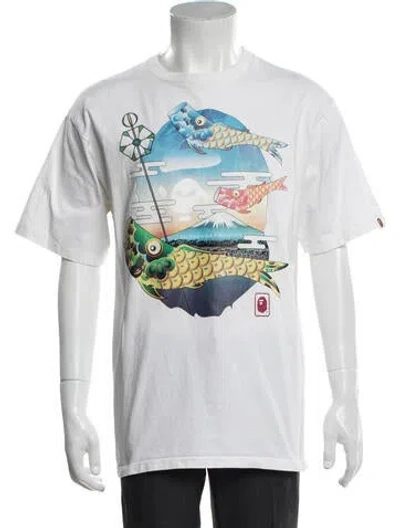 Pre-owned Bape Koinobori Carp Flags Graphic Print T-shirt In White