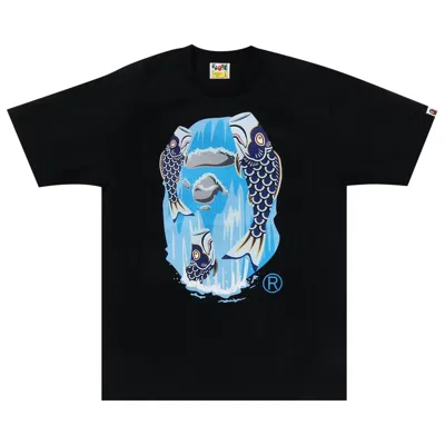 Pre-owned Bape Koinobori Waterfall Ape Head Tee 'black'