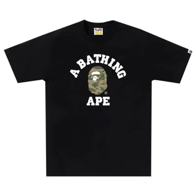Pre-owned Bape Layered Line Camo College Tee 'black/beige'