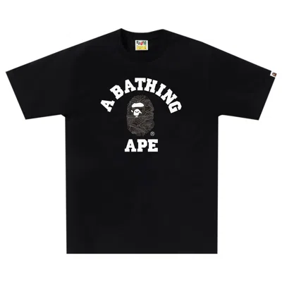 Pre-owned Bape Layered Line Camo College Tee 'black/black'