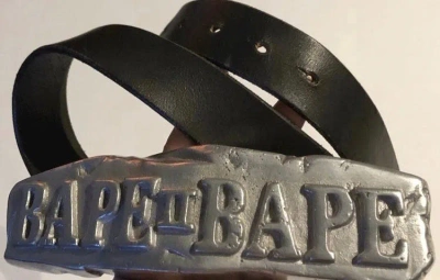 Pre-owned Bape Leather Belt In Black