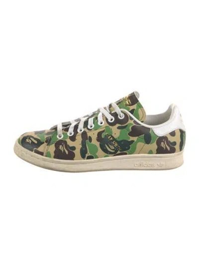 Pre-owned Bape Leather Camouflage Print Sneakers In Neutrals