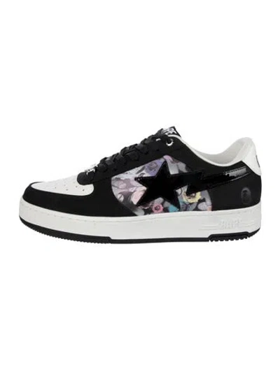 Pre-owned Bape Leather Printed Sneakers In Gray