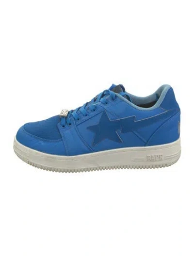 Pre-owned Bape Leather Sneakers In Blue