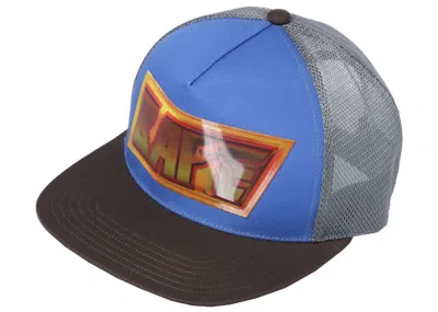 Pre-owned Bape Lenticular Emblem Mesh Cap In Blue