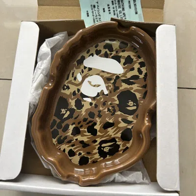 Pre-owned Bape Leopard Ashtray In Brown