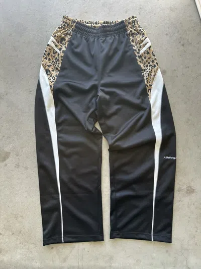 Pre-owned Bape Leopard Print Oversized Track Pants In Black