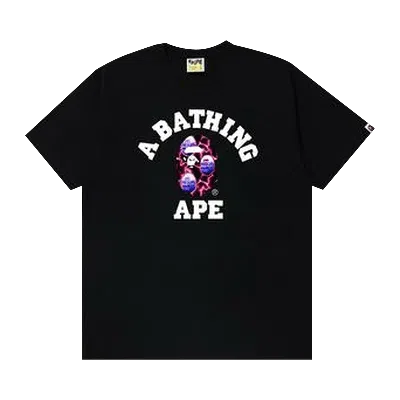Pre-owned Bape Lightning College Tee 'black/black'