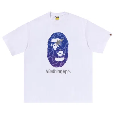 Pre-owned Bape Line Camo Ape Head Relaxed Fit Tee 'white'