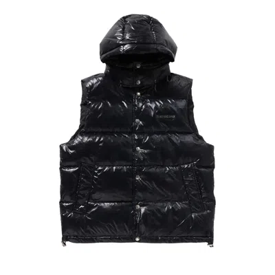 Pre-owned Bape Line Camo Debossed Nylon Down Vest 'black'