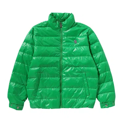 Pre-owned Bape Line Camo Debossed Regular Fit Down Jacket 'green'