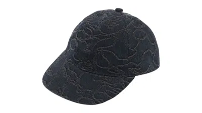 Pre-owned Bape Line Camo Jacquard Logo Denim Cap In Black