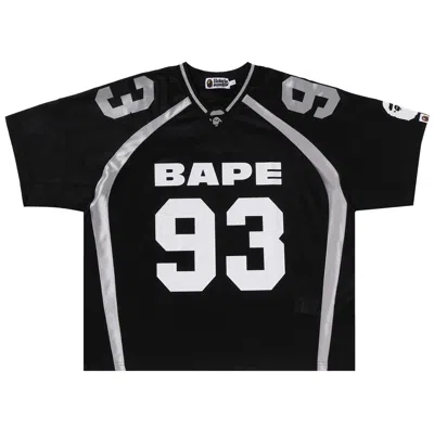 Pre-owned Bape Line Camo Jacquard Relaxed Fit Football Jersey 'black' | Men's Size M
