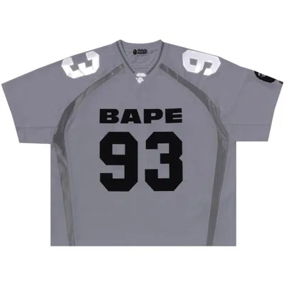 Pre-owned Bape Line Camo Jacquard Relaxed Fit Football Jersey 'white' | Men's Size L