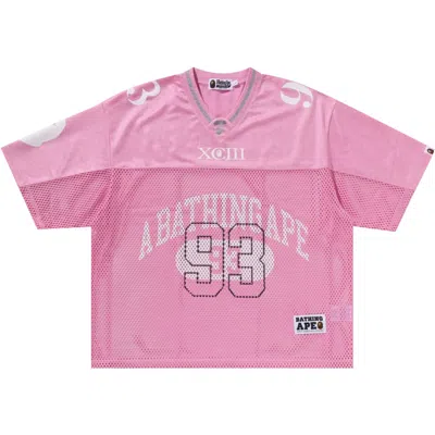 Pre-owned Bape Line Camo Multi Logo Relaxed Fit Football Jersey 'pink' | Men's Size M