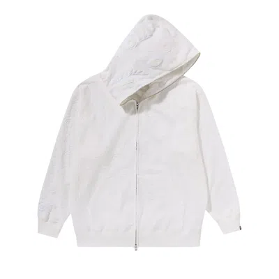 Pre-owned Bape Line Camo Terry Towel Shark Zip Hoodie 'white' | Men's Size Xl