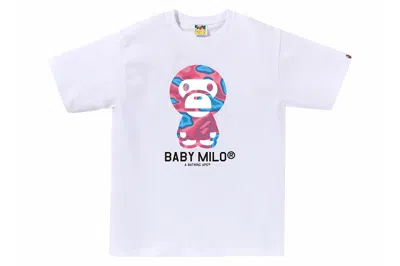Pre-owned Bape Liquid Camo Baby Milo Tee White/pink