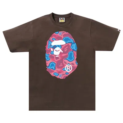 Pre-owned Bape Liquid Camo Big Ape Head Tee 'brown' | Men's Size L