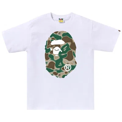 Pre-owned Bape Liquid Camo Big Ape Head Tee 'white'