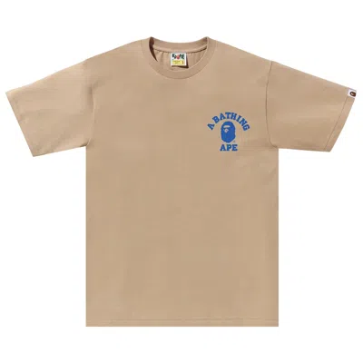 Pre-owned Bape Liquid Camo College Ats Tee 'beige' | Tan | Men's Size Xl
