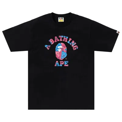 Pre-owned Bape Liquid Camo College Tee 'black/pink'